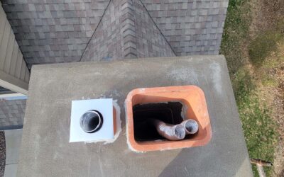 chimney crown repair in progress