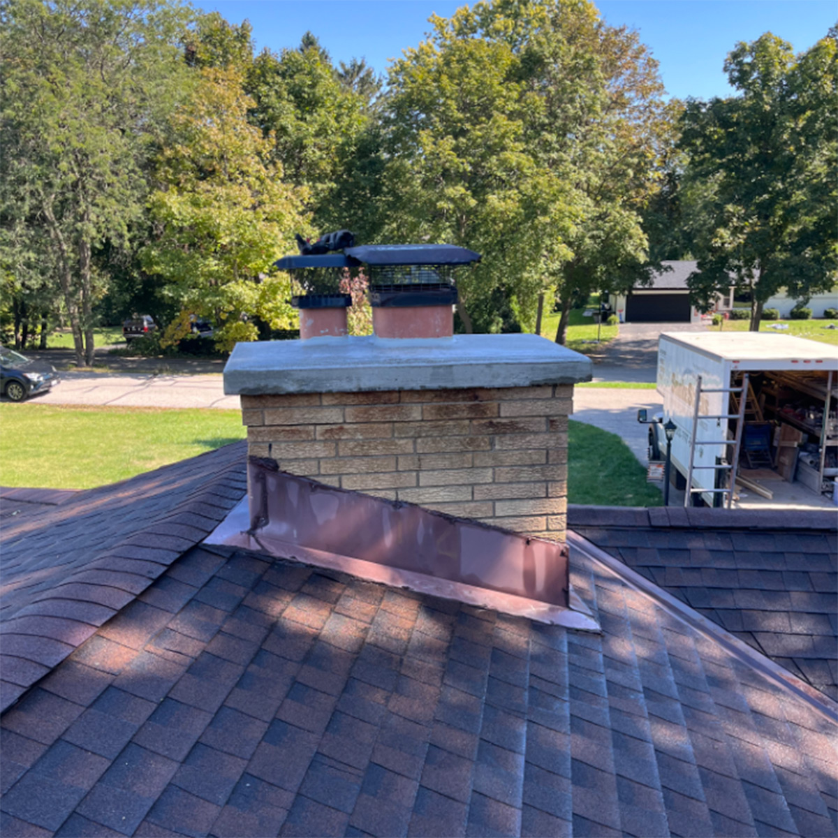 Concrete chimney crowns in Grafton & Dousman, WI