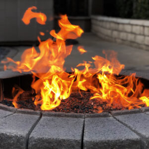 Custom outdoor fire pit in Fox Point, WI.