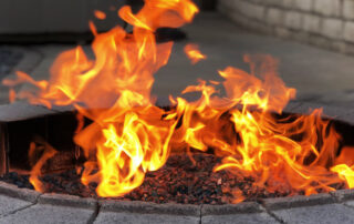 Custom outdoor fire pit in Fox Point, WI.