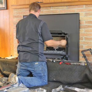 Fireplace servicing in Mequon, WI.