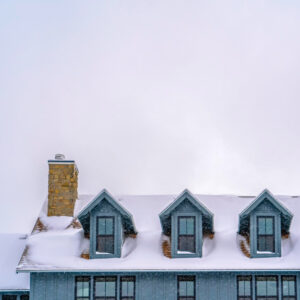 Snow sitting on chimney in Grafton, WI.